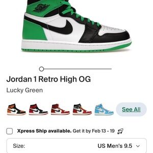 Jordan 1 Retro High OG - Lucky Green, Black, White